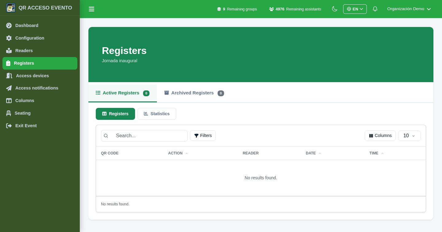 Access history and records of an event in QRACCESS