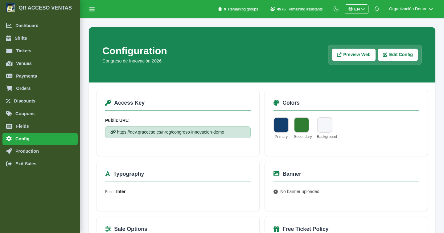 Sales store configuration in Tickets10