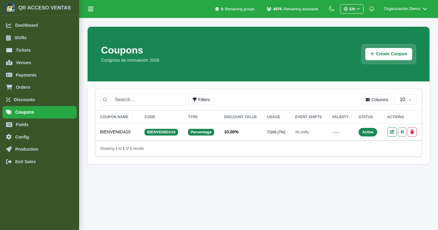 Discount coupons in Tickets10