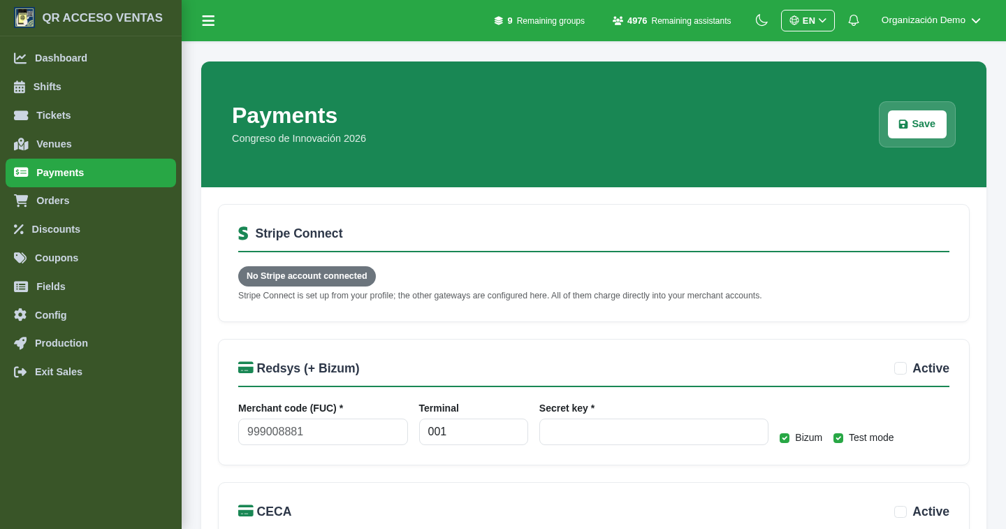 Payments and gateways configuration in Tickets10